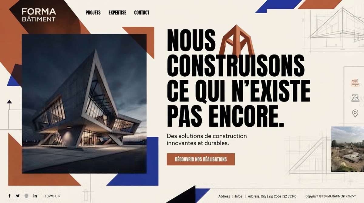 Page d'accueil de Forma Bâtiment, entreprise de construction